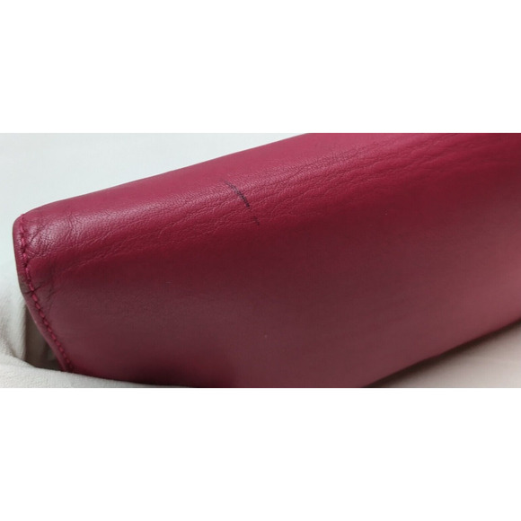 Marc by Marc Jacobs Red Leather Turnlock Credit Card ID Windows Trifold Wallet - Picture 9 of 16